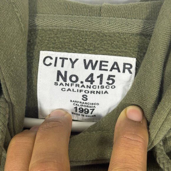 City Wear Hoodie Womens Olive Green San Francisco Graphic Print Size Small - Picture 2 of 14